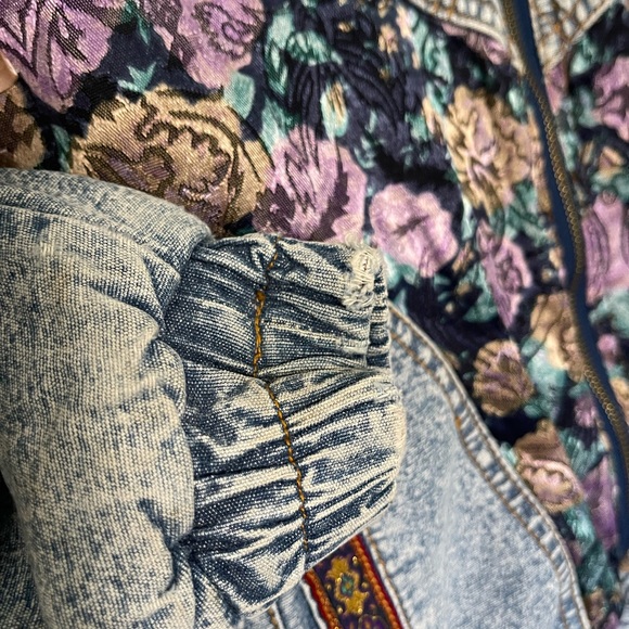 VTG Street Worn Kid Denim Bummer Jacket Size 5 Full Zipper Smocked Cuff D9 - Picture 3 of 11